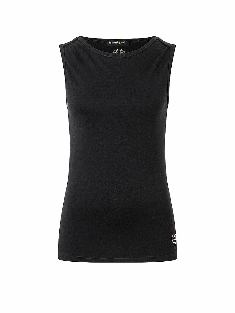 SPIRIT OF OM Damen Yogatank Bambus High Neck schwarz | XS